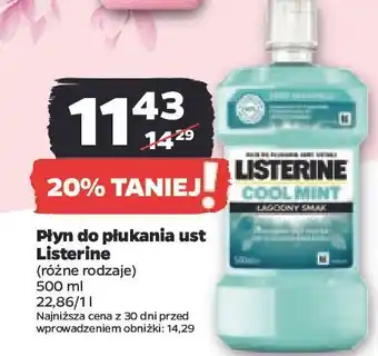 Netto Płyn do płukania ust łagodny smak listerine cool mint oferta