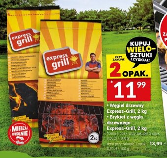 Twój Market Węgiel drzewny Express-Grill, 2 kg / Brykiet z węgla drzewnego Express-Grill, 2 kg oferta