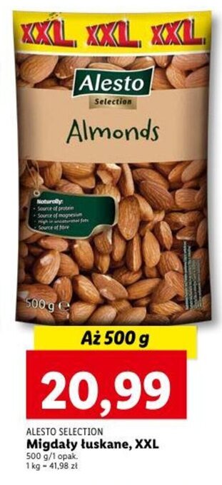 Lidl Migdały łuskane, XXL 500 g oferta