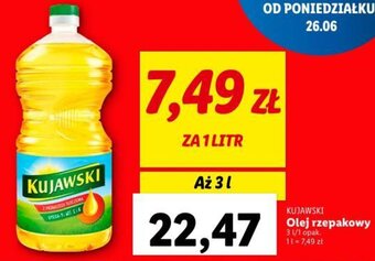Lidl KUJAWSKI Olej rzepakowy 3 l oferta
