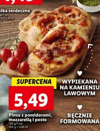 Lidl Pinsa z pomidorami, mozzarellą i pesto oferta