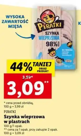 Lidl Szynka wieprzowa w plastrach 100 g oferta