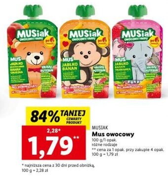 Lidl MUSIAK Mus owocowy 100 g oferta
