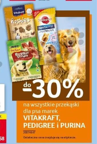 Selgros Wszystkie przekąski dla psa marek VITAKRAFT, PEDIGREE i PURINA oferta
