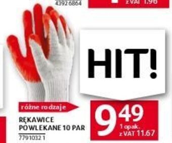 Selgros RĘKAWICE POWLEKANE 10 PAR oferta