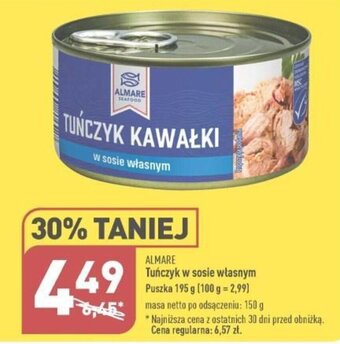 ALDI ALMARE Tuńczyk w sosie własnym Puszka 195 g oferta