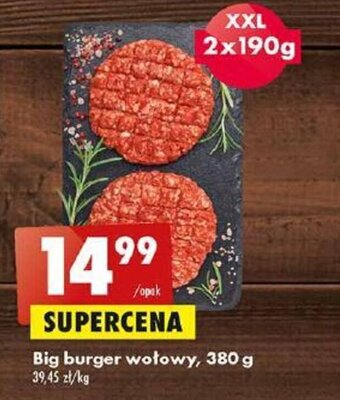 Biedronka Big burger wołowy, 380 g oferta