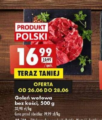 Biedronka Goleń wołowa bez kości, 500 g oferta