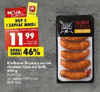 Biedronka Kiełbasa Śląska z serem cheddar Czas na Grill, 450g oferta