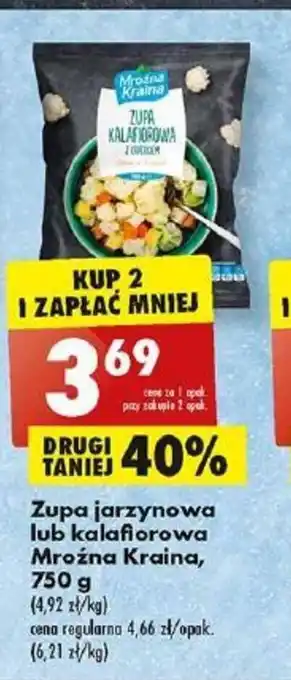 Biedronka Mroźna Kraina, Zupa jarzynowa lub kalafiorowa  750 g oferta