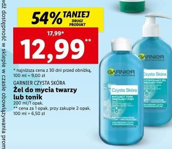 Lidl Tonik do twarzy garnier czysta skóra oferta