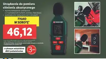 Lidl Urządzenie do pomiaru ciśnienia akustycznego parkside oferta