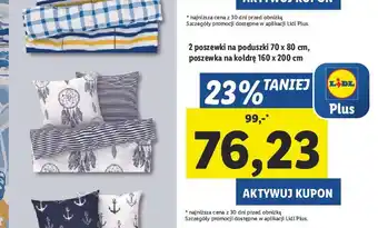 Lidl Komplet pościeli z bawełny satynowej 160 x 200 cm + 2 70 80 livarno home oferta