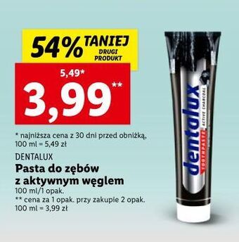 Lidl Pasta do zębów z węglem aktywnym dentalux oferta