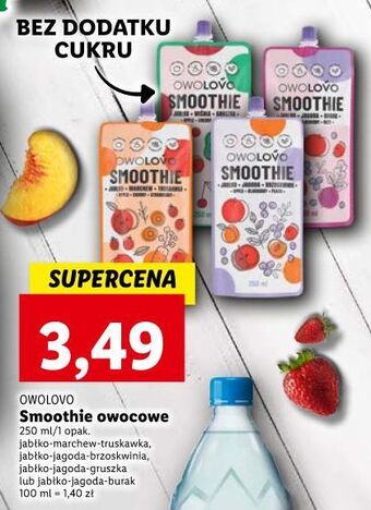 Lidl Smoothie jabłko-jagoda-burak owolovo oferta