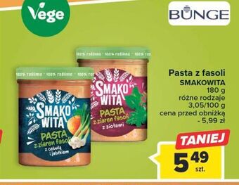 Carrefour Pasta z ziaren fasoli cebulą i jabłkiem smakowita oferta