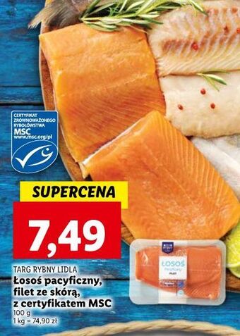Lidl Łosoś pacyficzny filet ze skórą targ rybny lidla oferta