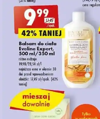 Biedronka Eveline Expert, Balsam do ciała 500 ml/350 ml oferta