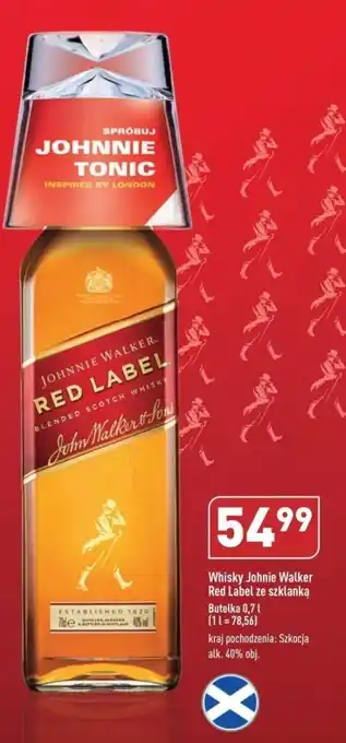 ALDI Whisky Johnie Walker Red Label ze szklanką 0,7l oferta