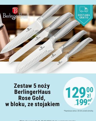 Biedronka Komplet noży rosegold berlinger haus oferta