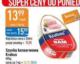 E.Leclerc Szynka konserwowa krakus animex oferta