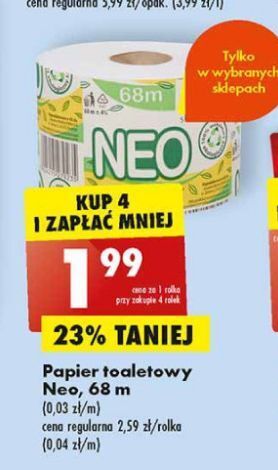 Biedronka Papier toaletowy neo oferta