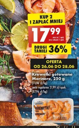 Biedronka Krewetki białe gotowane marinero oferta