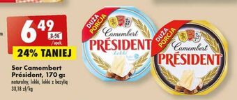 Biedronka Ser camembert lekki president oferta