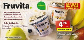 Biedronka Jogurt naturalny z bananem borówką jabłkiem fruvita pure oferta