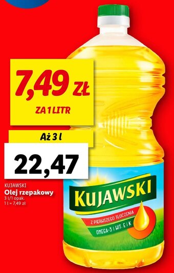 Lidl KUJAWSKI Olej rzepakowy 3l oferta