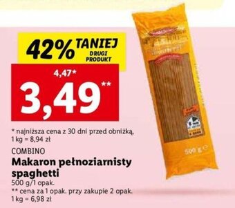 Lidl COMBINO Makaron pełnoziarnisty spaghetti 500g oferta