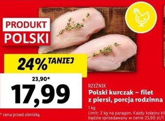 Lidl RZEŹNIK Polski kurczak - filet z piersi, porcja rodzinna 1kg oferta