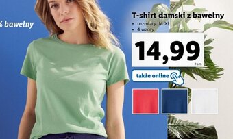 Lidl T-shirt damski z bawełny oferta