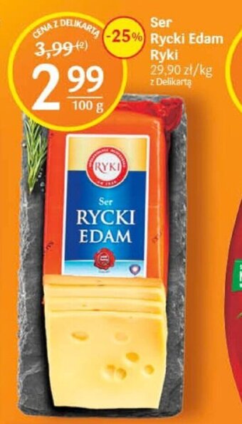 Delikatesy Centrum Ser RYCKI EDAM Ryki 100g oferta