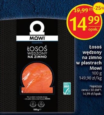 Delikatesy Centrum Łosoś wędzony na zimno w plastrach Mowi 100g oferta