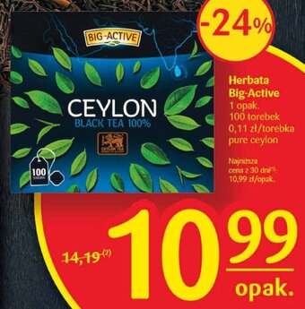 Delikatesy Centrum Herbata Big-Active 100 torebek oferta