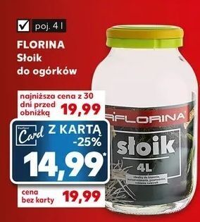 Kaufland Słoik do ogórków 4 l florina (florentyna) oferta