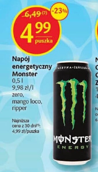 Delikatesy Centrum Napój energetyczny Monster 0,5l oferta