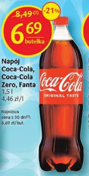 Delikatesy Centrum Napój Coca-Cola, Coca-Cola Zero, Fanta 1,5l oferta