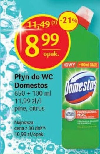 Delikatesy Centrum Płyn do WC Domestos 650 + 100 ml oferta