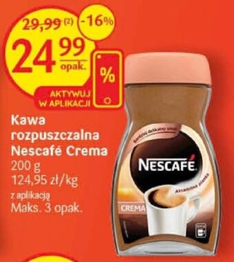 Delikatesy Centrum Kawa rozpuszczalna Nescafé Crema 200g oferta