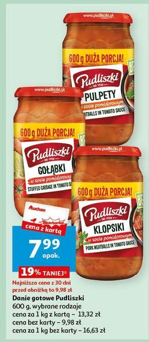 Auchan Pulpety w sosie pomidorowym pudliszki oferta