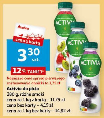 Auchan Jogurt truskawka-kiwi danone activia oferta