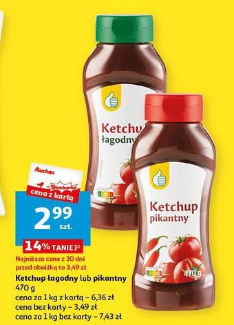 Auchan Ketchup pikantny podniesiony kciuk oferta