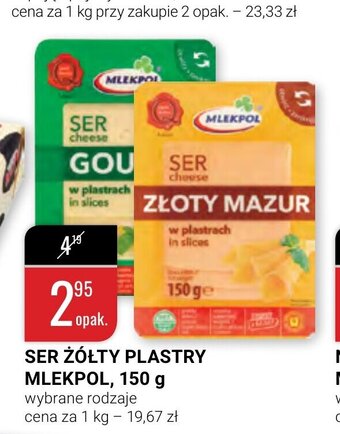 bi1 Ser żółty plastry Mlekpol 150g oferta