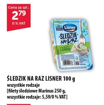 Eurocash ŚLEDZIK NA RAZ LISNER 100 g oferta