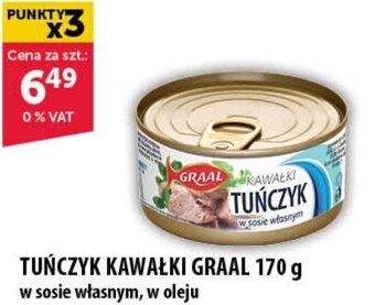 Eurocash TUŃCZYK KAWAŁKI GRAAL 170 g oferta