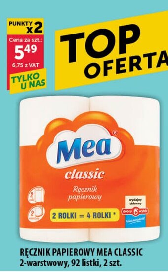Eurocash RĘCZNIK PAPIEROWY MEA CLASSIC 2-warstwowy, 92 listki, 2 szt. oferta