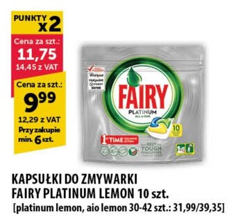 Eurocash KAPSUŁKI DO ZMYWARKI FAIRY PLATINUM LEMON 10 szt. oferta