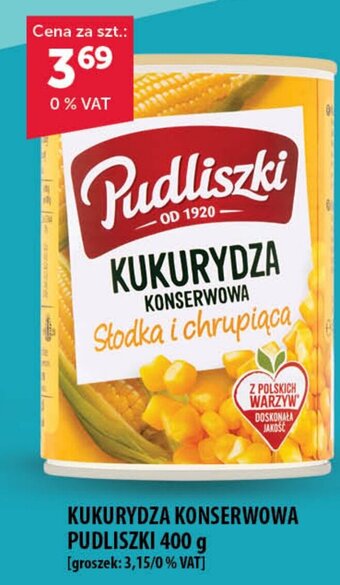 Eurocash KUKURYDZA KONSERWOWA PUDLISZKI 400 g oferta